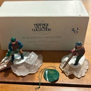 Department 56 Blue Star Ice Harvesters OS Figurine Multicolor Heritage Village